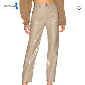 AGOLDE Recycled Leather 90's Pinch Waist in Quail Patent